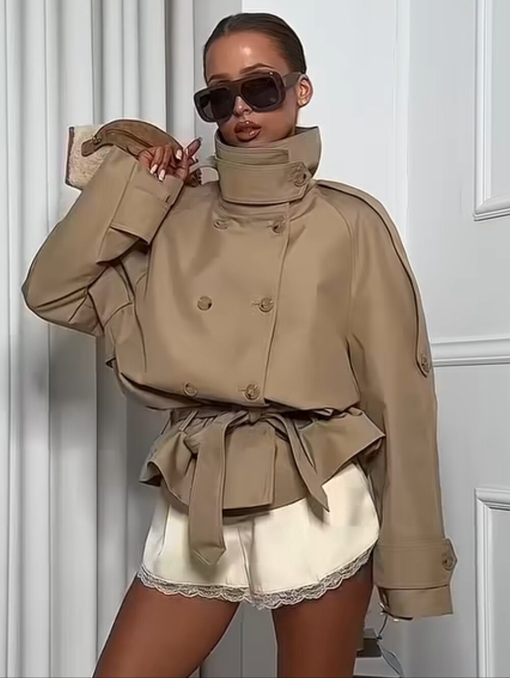 ZARA SHORT HIGH NECK TRENCH COAT ZW COLLECTION